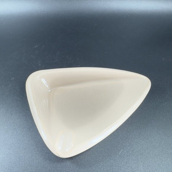 Vintage American Standard Tan Glazed Triangle Ashtray Dish Houseware Marked VTG - Picture 14 of 14